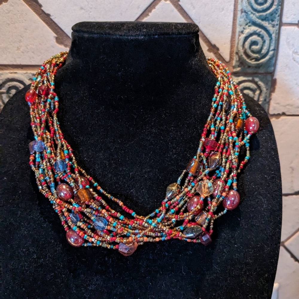 Multi strand beaded necklace 😀